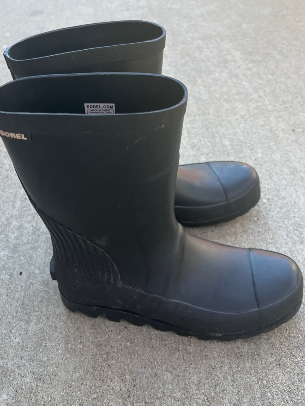 Sorel Black Mid Rain Boots